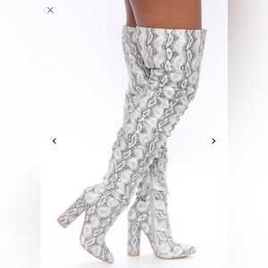 Thigh-high Snakeskin Boots
